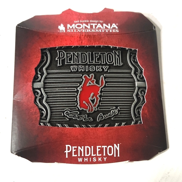 NEW Pendleton Whisky Montana Silversmiths 2025 "Let'er Buck" Belt Buckle - Picture 5 of 9